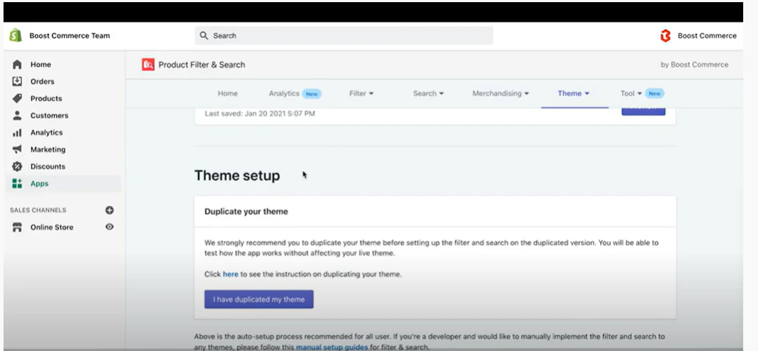 screenshot of Boost AI Search & Discovery